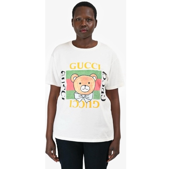 Gucci Tops - GUCCI x KAI COLLECTIVE Teddy Bear Logo Tee T Shirt White Yellow Green Red Black